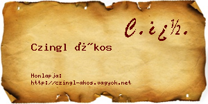 Czingl Ákos névjegykártya